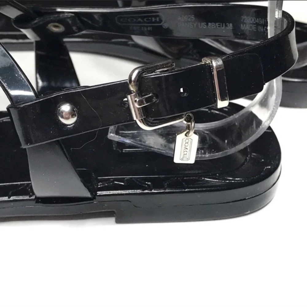 Coach Pansy Black Jelly Sandals Size 9B